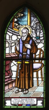 Saint Leopold Mandic, stained glass clipart