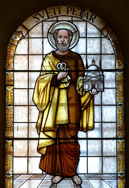 Saint Peter Stained Glass — Stock Photo, Image