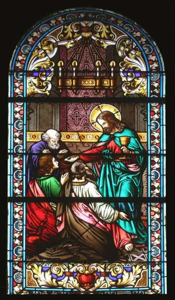 Jesus Und Die Apostel Glasmalerei — Stockfoto