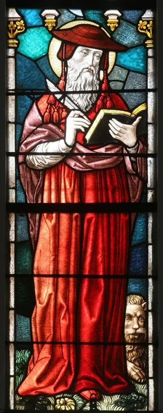 Sfântul Ieronim Vitralii — Fotografie, imagine de stoc