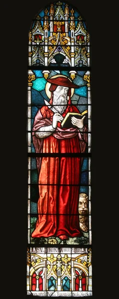 Saint Jerome Stained Glass — Stock Photo, Image