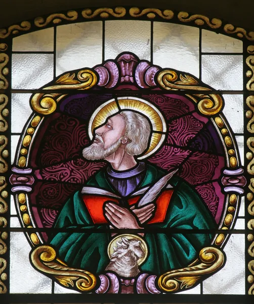 Αγίου Μάρκου Του Ευαγγελιστή Χρωματισμένο Γυαλί — Φωτογραφία Αρχείου