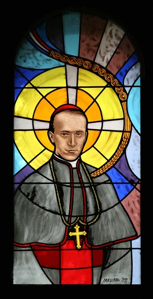 Blessed Aloysius Stepinac Stained Glass — Stock Photo, Image