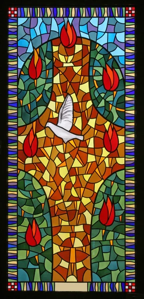 Confirmation Seven Sacraments Stained Glass — Stock Photo, Image