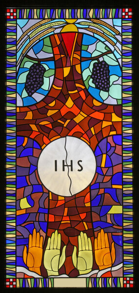 Eucharist , Seven Sacraments, stained glass