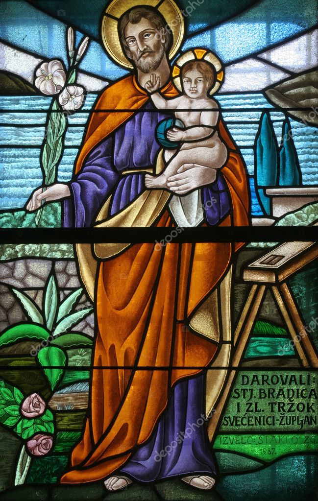 Saint Joseph holding baby Jesus — Stock Photo © zatletic #4933570