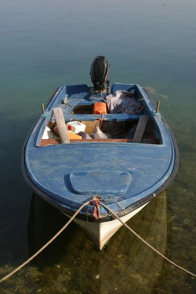 Wooden Rowing Boat Tide — Stock Photo, Image