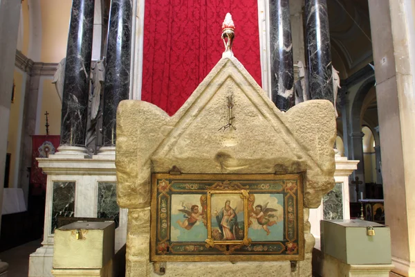 Sarcofago Contenente Reliquie Sant Eufemia Rovigno Croazia — Foto Stock