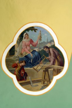 Картина, постер, плакат, фотообои "святая семья фрески улочки", артикул 4995591