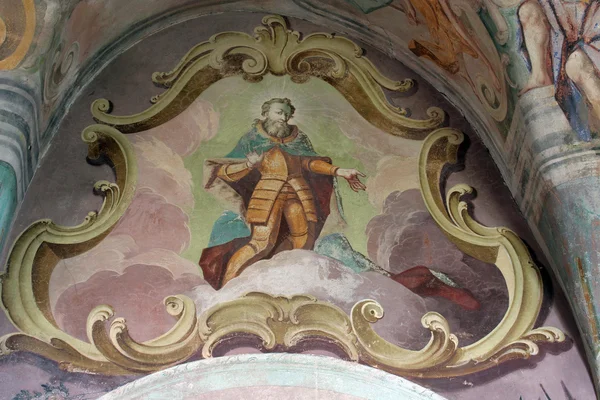 A templomban freskó festmény — Stock Fotó