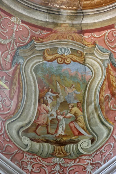 Fresco målningar i gamla kyrkan — Stockfoto