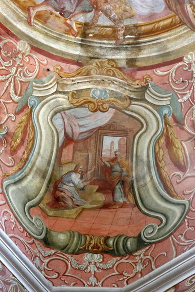 오래 된 교회에서 프레스코 회화 — 스톡 사진