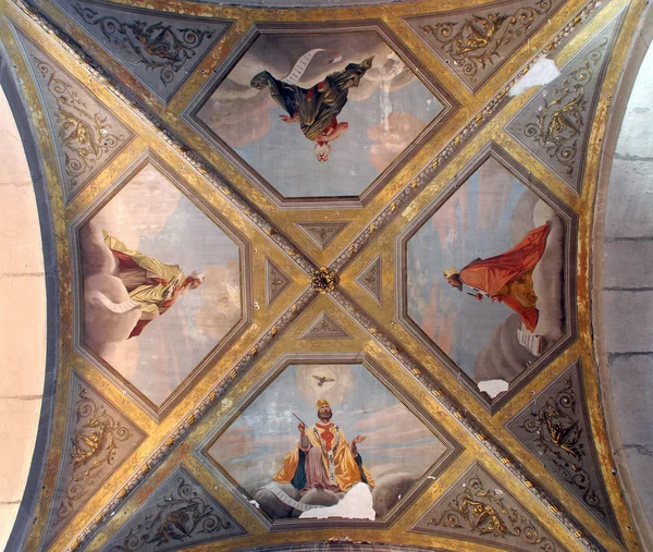 Fresco painting on the ceiling of the church — Stock Photo, Image