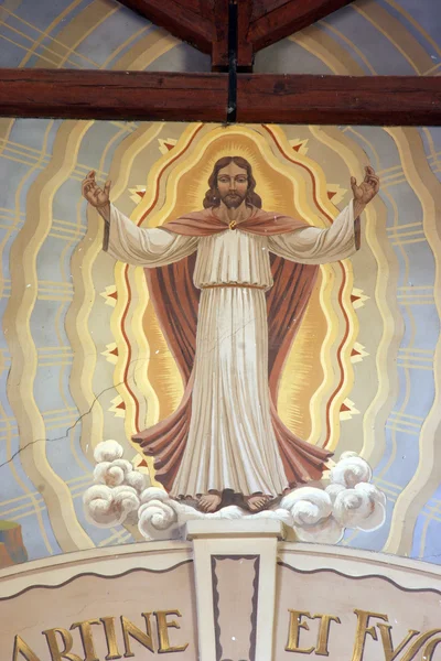 Jesus. fresk målning — Stockfoto