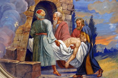 Jesus is laid in the tomb clipart