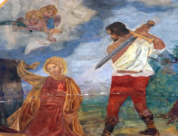 La decapitación de Santa Catalina de Alejandría — Foto de Stock