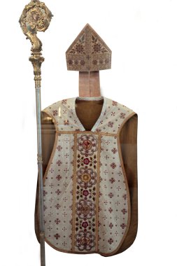 Golden embroidered bishops vestments clipart