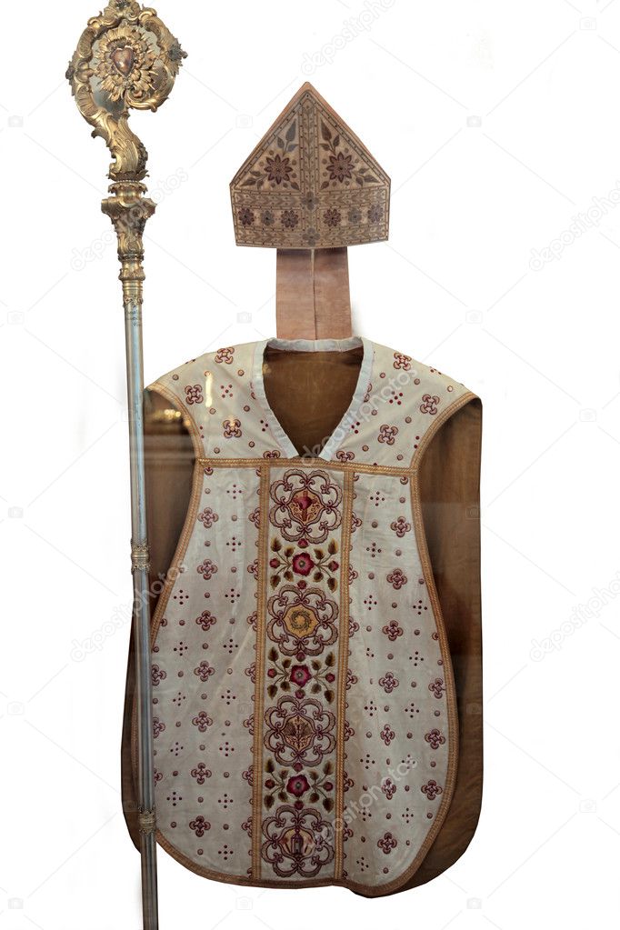 Golden embroidered bishops vestments