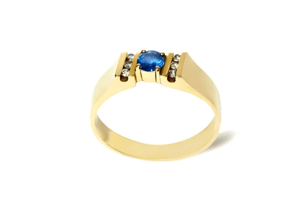 Сапфир и бриллиантовое кольцо — стоковое фото