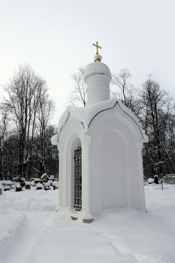 Small chapel and cemetery clipart