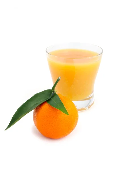 Succo Mandarino Uno Sfondo Bianco — Foto Stock
