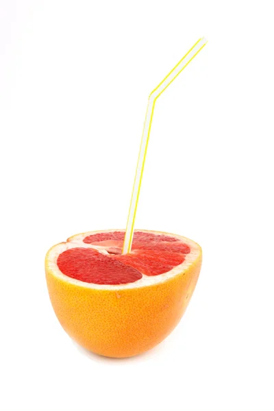 Grapefruit cu paie — Fotografie, imagine de stoc