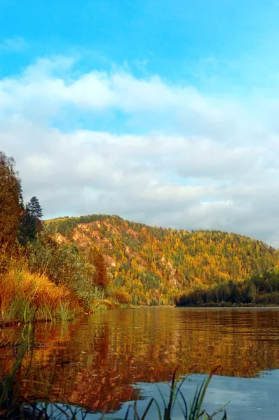 Paisagem de outono com rio — Fotografia de Stock