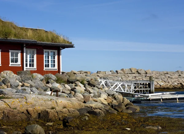 House with private harbour — Stock Photo, Image