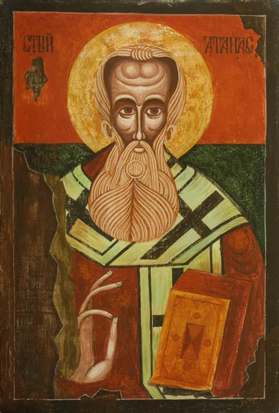 Alte ikone des heiligen athanasius von alexandria — Stockfoto