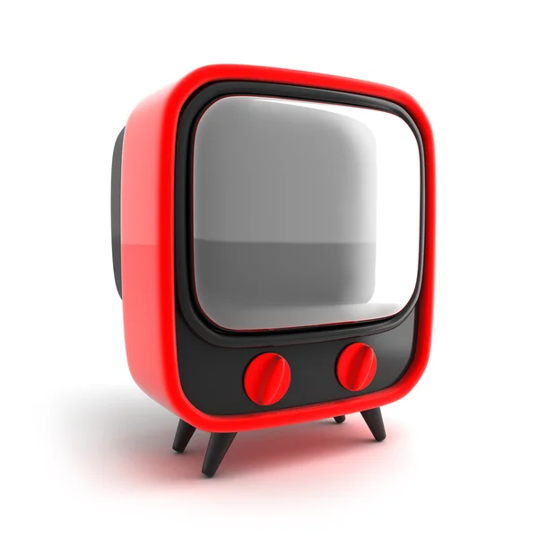 Retro TV, rojo —  Fotos de Stock