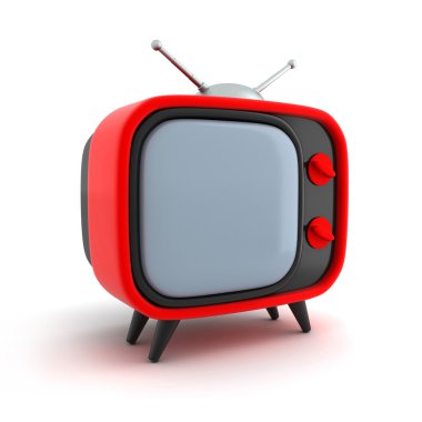 TV retro red clipart