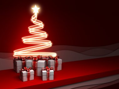 Background red and gifts clipart