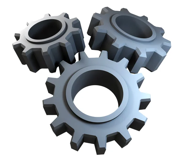Three Gears Symbol Done Isolated — Stock Photo, Image