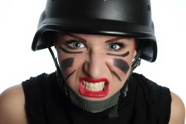 Stock image Young policewoman in action!