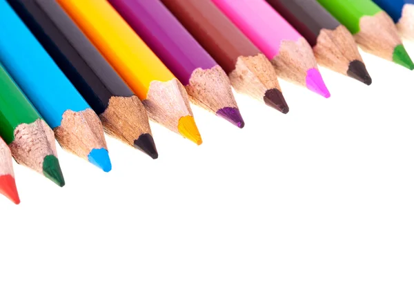 Красочные карандаши - полностью изолированы на белом фоне, много Стоковое Изображение