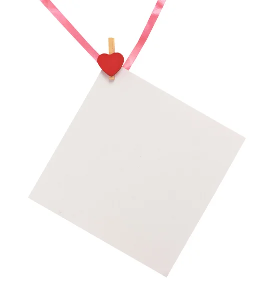 stock image Piece of paper with hearth clip