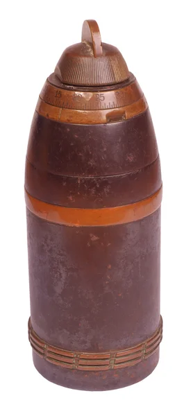 Bomba WW1, isolada contra fundo branco — Fotografia de Stock