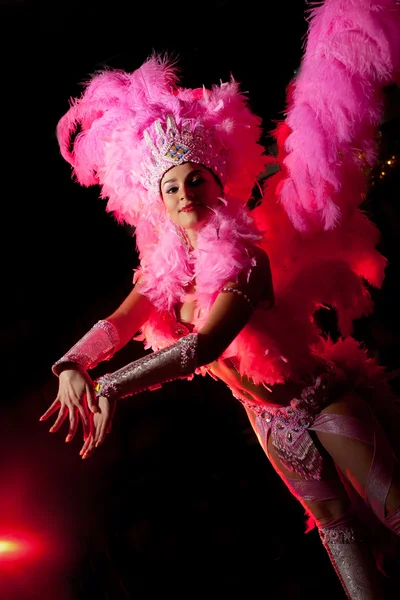 Cabaret dancer over dark background — Stock Photo, Image