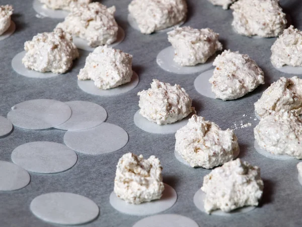 Jednu Chvíli Během Vytváření Malých Souborů Cookie Zvané Merinque — Stock fotografie