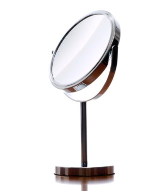 Round table mirror on a white background. clipart