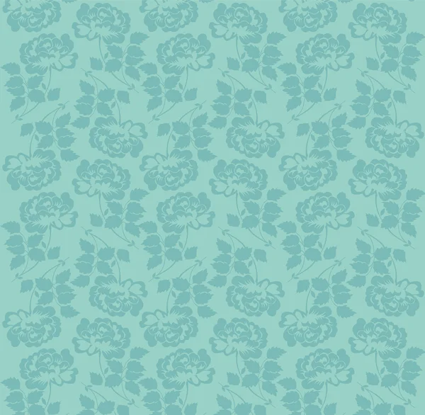 Schönes Muster Mit Rosenblüten Auf Blauem Hintergrund Florale Vektorillustration — Stockvektor