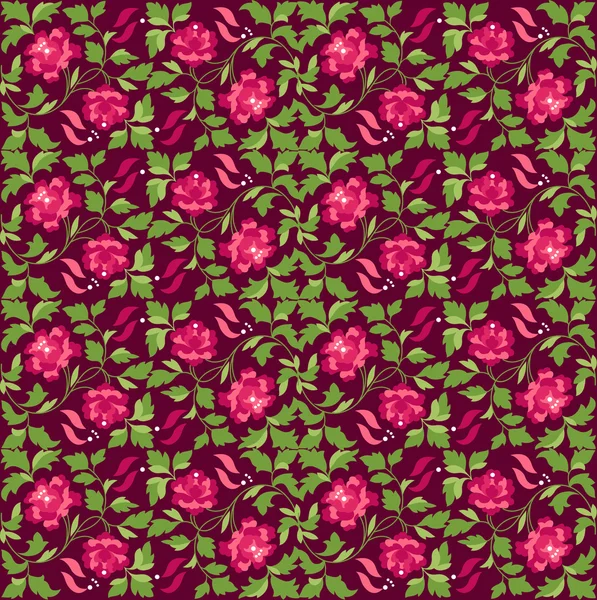 Vektor Illustration Von Blumenmuster Roter Hintergrund — Stockvektor