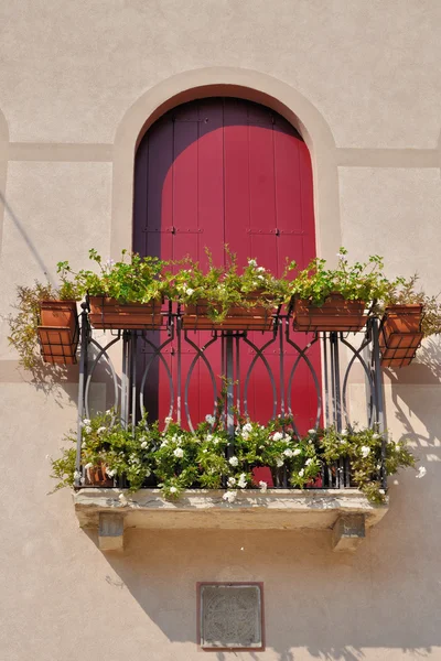 Gekleurde balcon Marostica — Stockfoto