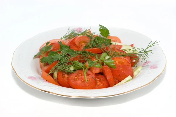 stock image Salad with fresh tomatoes and cucumbers