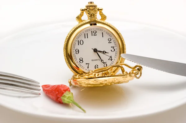 Pocket watches on a plate — Stock Photo, Image