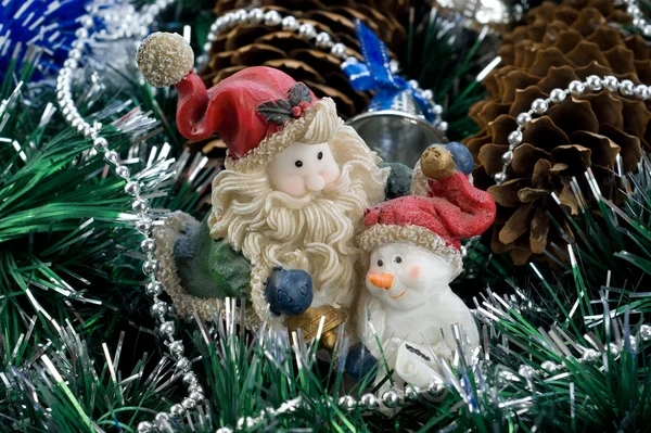 Papá Noel y muñeco de nieve — Foto de Stock