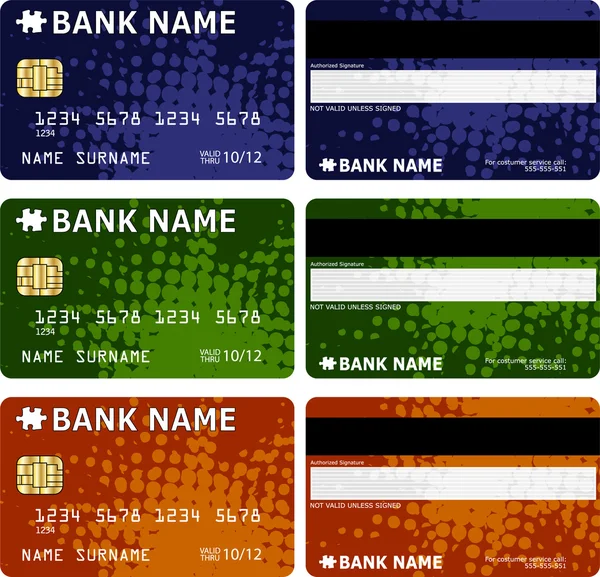 Carte di credito — Vettoriale Stock