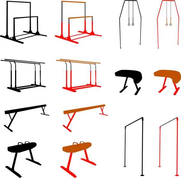 Gymnastisk utrustning — Stock vektor