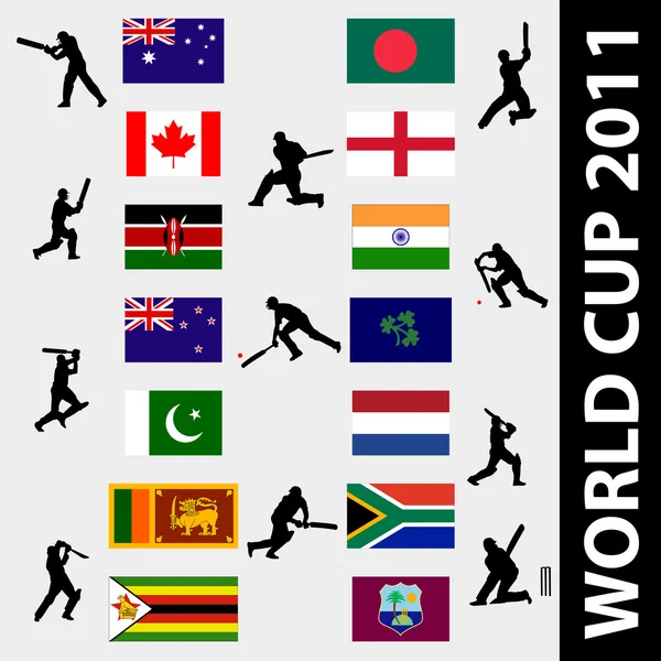Cricket-Weltmeisterschaft 2011 — Stockvektor