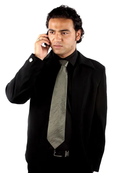 Indický podnikatel na telefonu — Stock fotografie